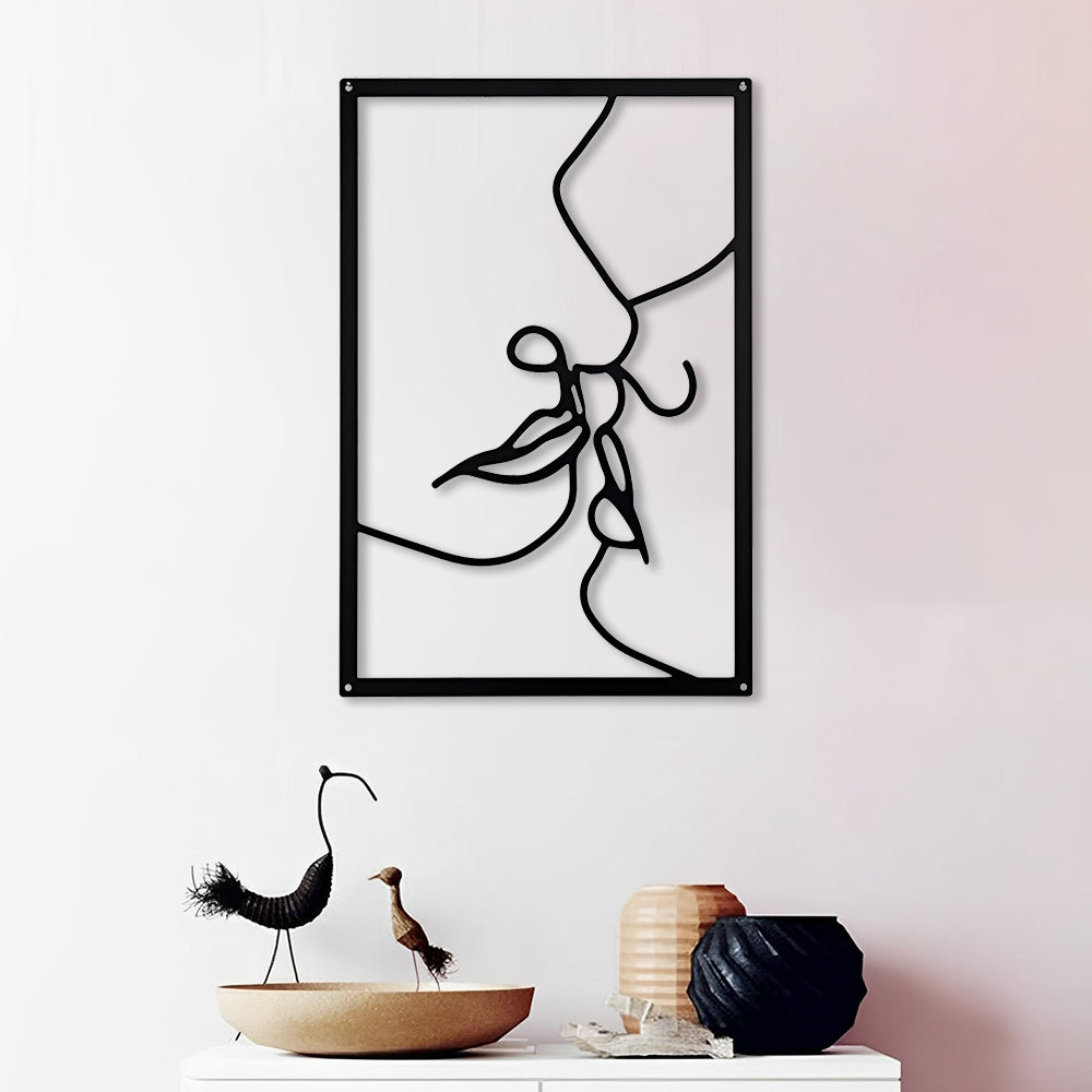 Abstract Woman Lines Metal Wall Art version 006