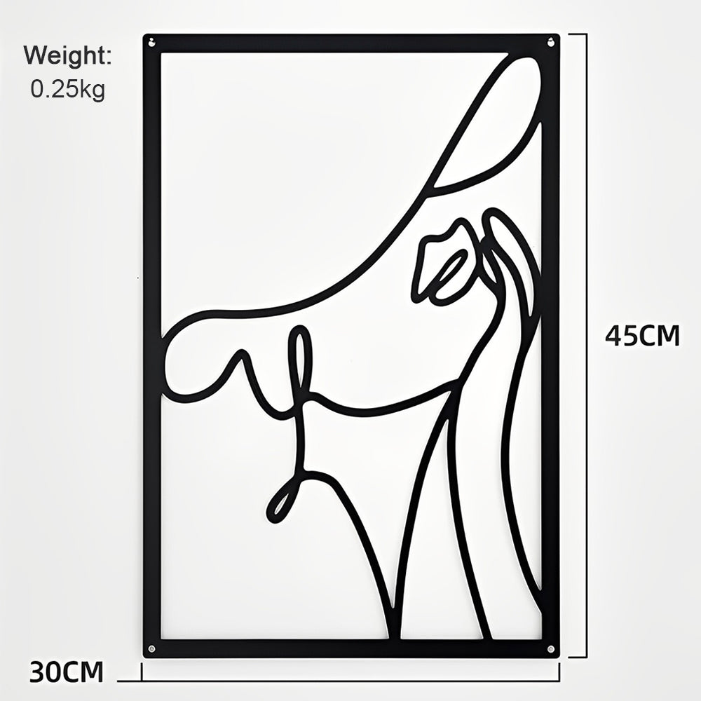 Abstract Woman Lines Metal Wall Art version 007