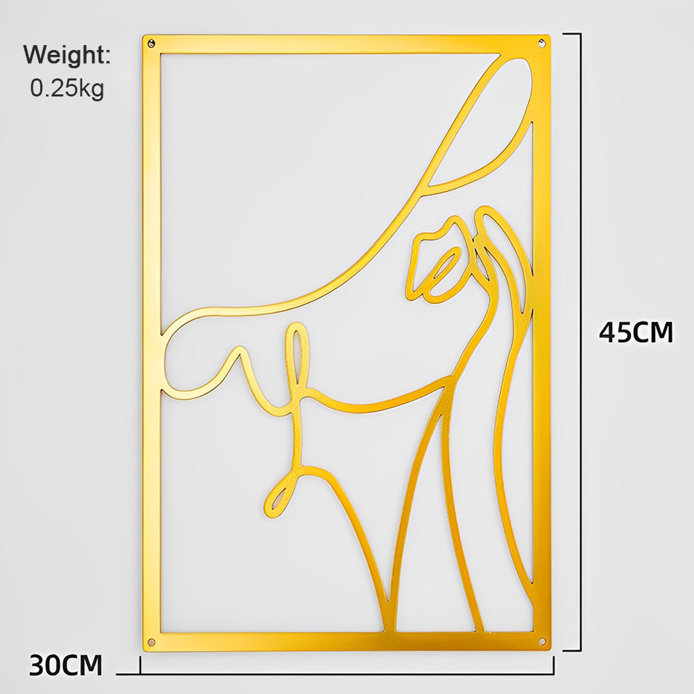 Abstract Woman Lines Metal Wall Art version 007