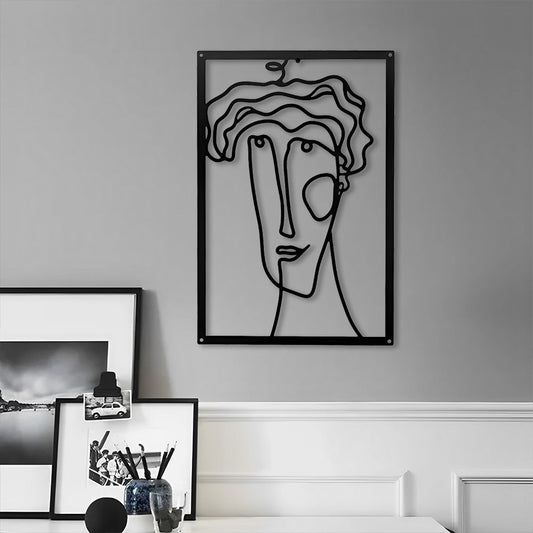 Abstract Woman Lines Metal Wall Art version 008