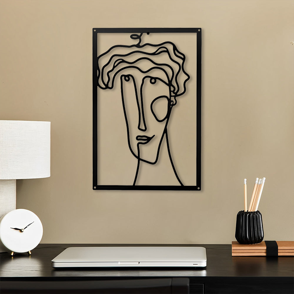 Abstract Woman Lines Metal Wall Art version 008