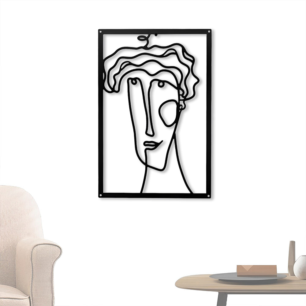 Abstract Woman Lines Metal Wall Art version 008