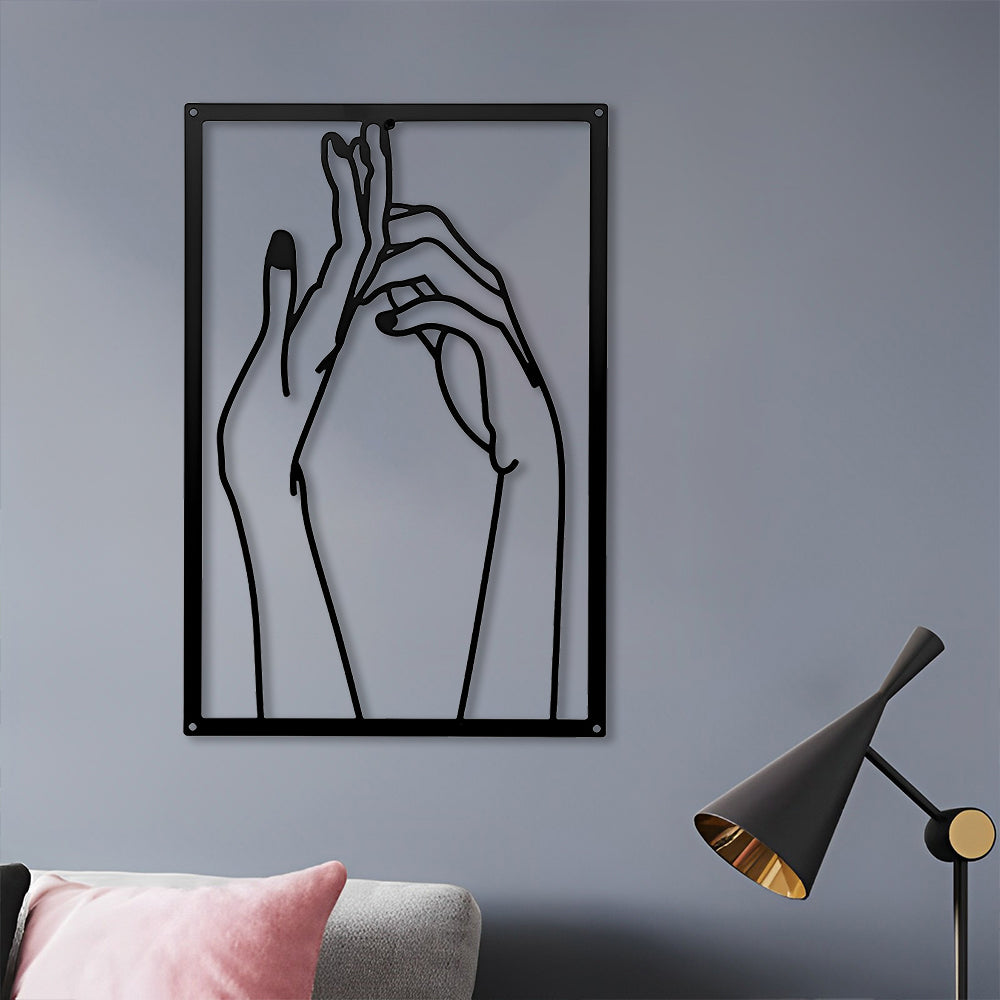 Abstract Woman Lines Metal Wall Art version 011