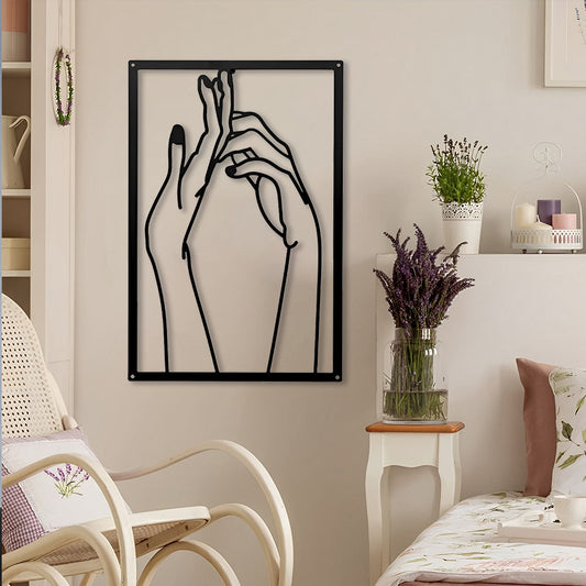 Abstract Woman Lines Metal Wall Art version 011