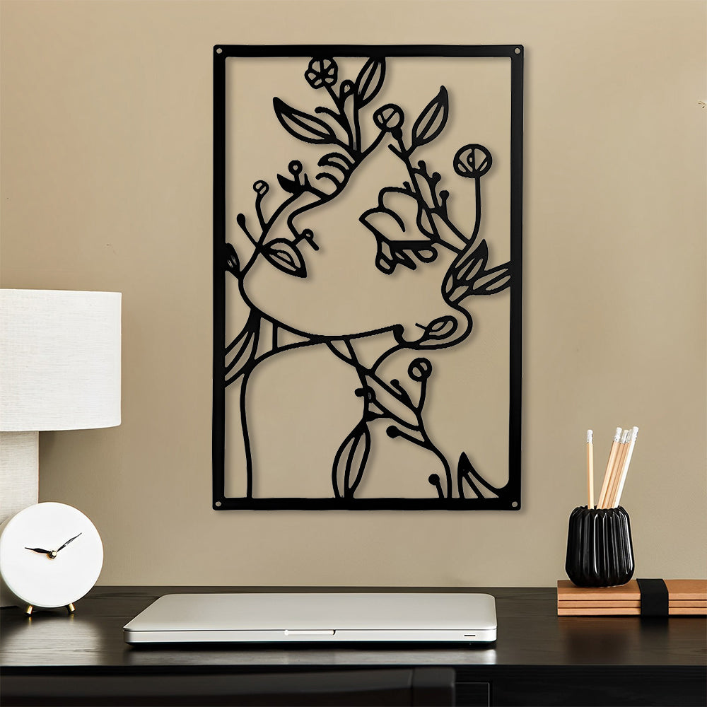 Abstract Woman Lines Metal Wall Art version 014