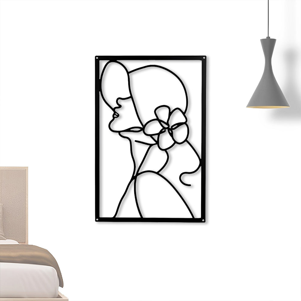 Abstract Woman Lines Metal Wall Art version 025