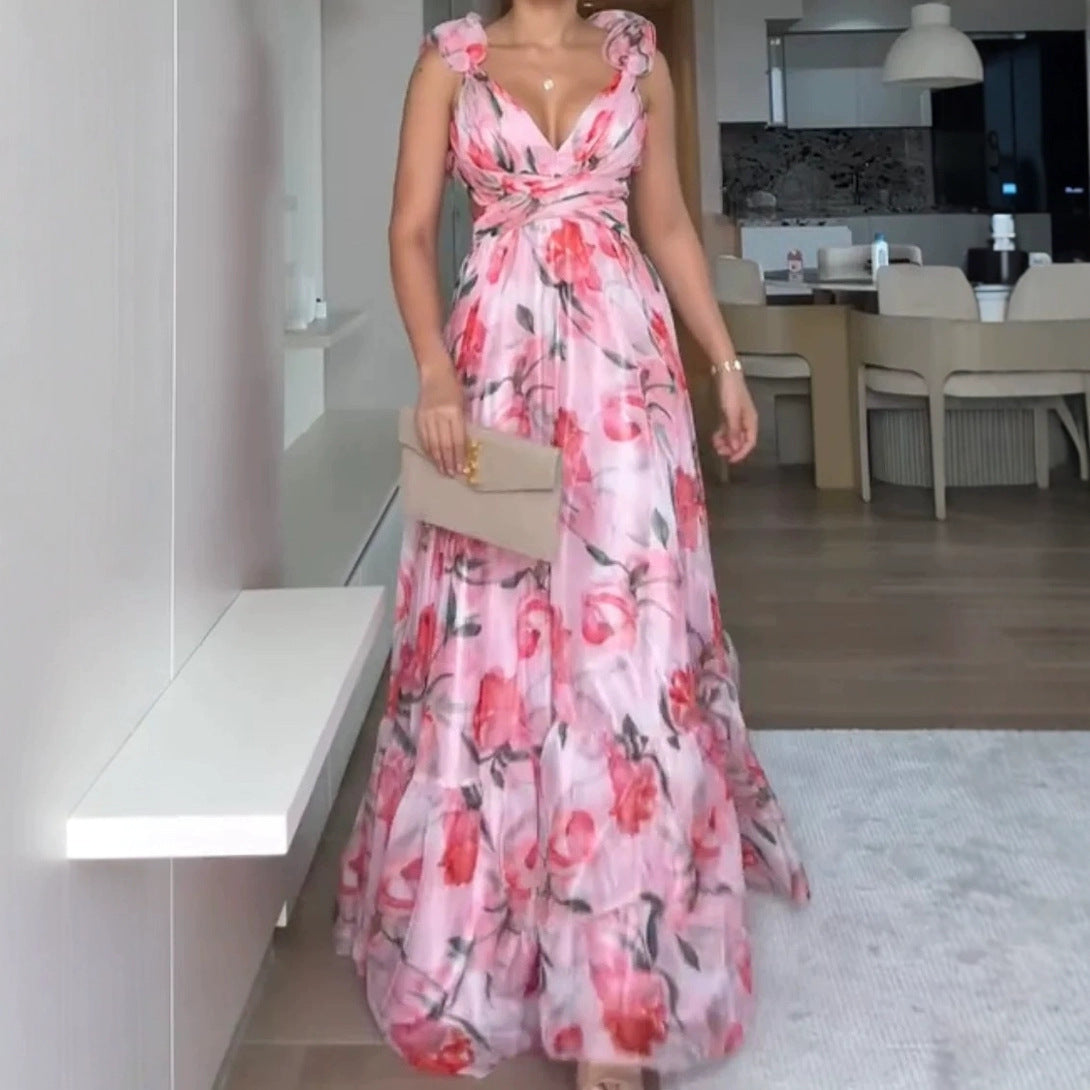 Beautiful floral silk composite dress