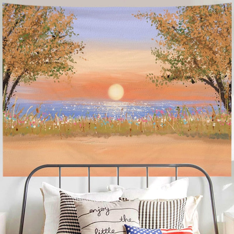 Stunning Oil Painting Scenery Tapestry