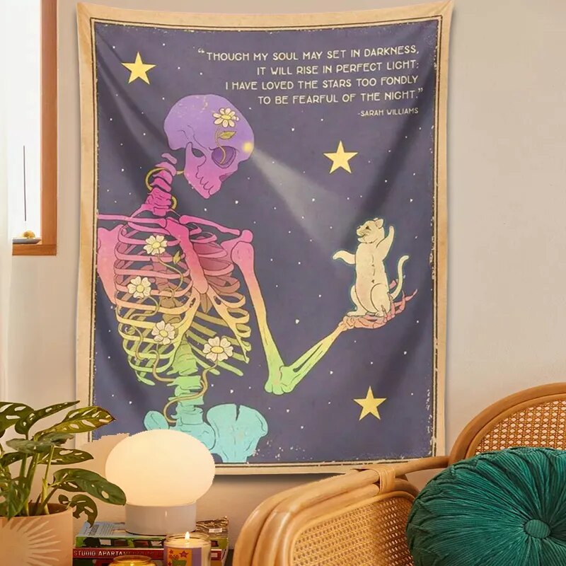 Skeleton Tapestry Retro Wall Decor