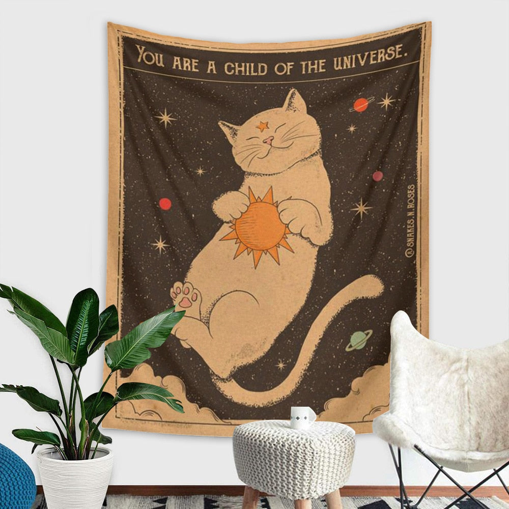 Sun Moon Tarot Tapestry Wall Hanging