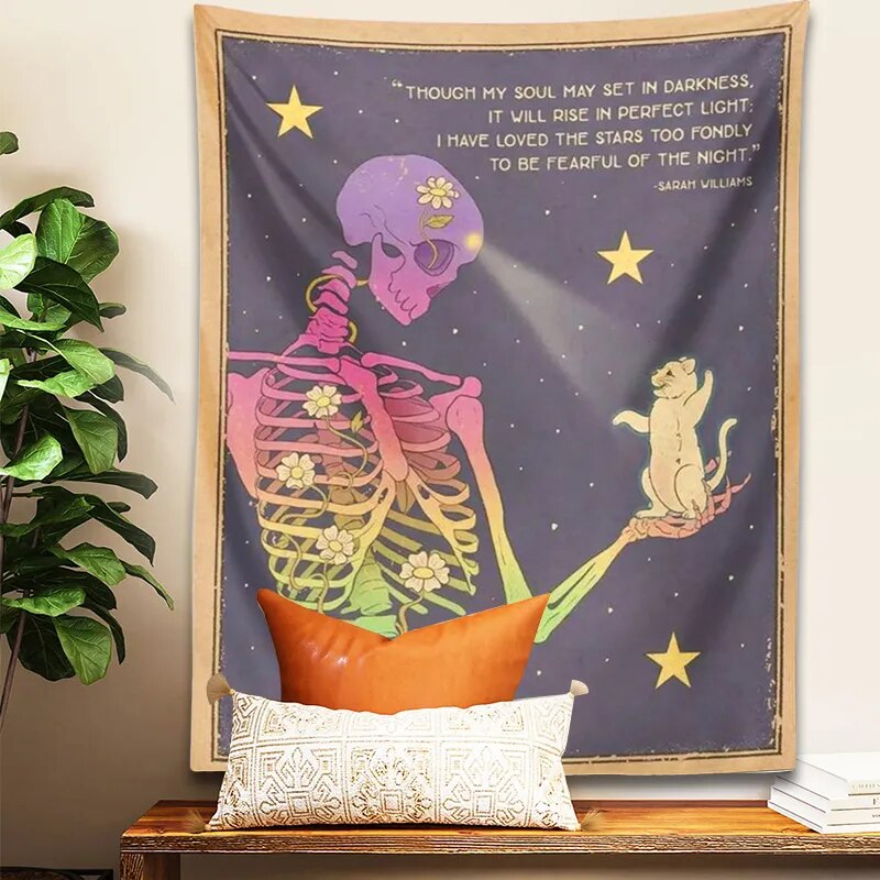 Skeleton Tapestry Retro Wall Decor