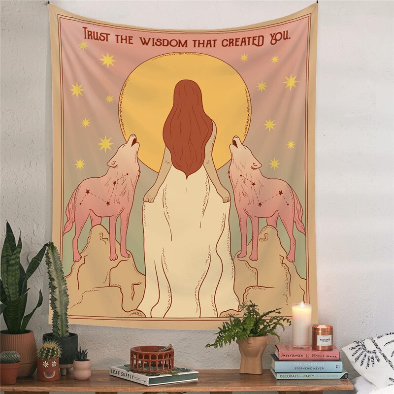 Sun Moon Tarot Tapestry Wall Hanging