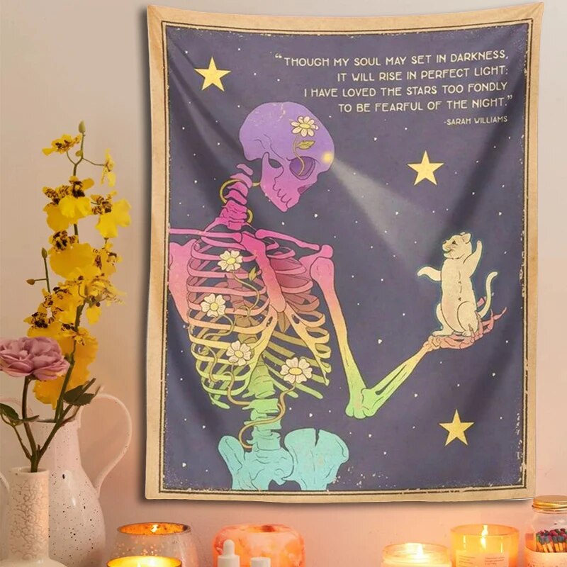 Skeleton Tapestry Retro Wall Decor