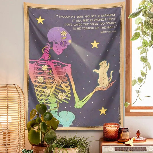 Skeleton Tapestry Retro Wall Decor