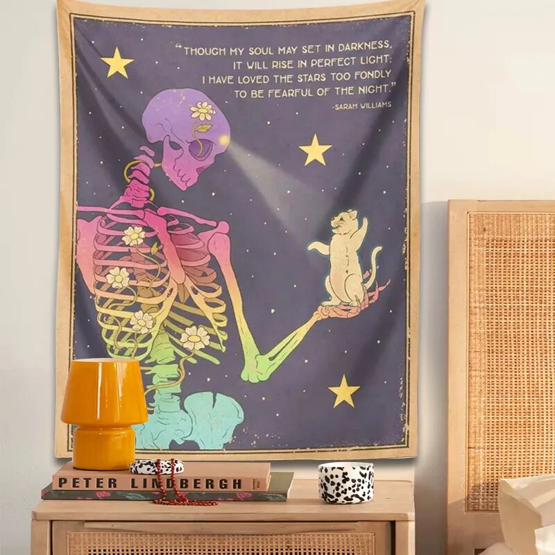 Skeleton Tapestry Retro Wall Decor