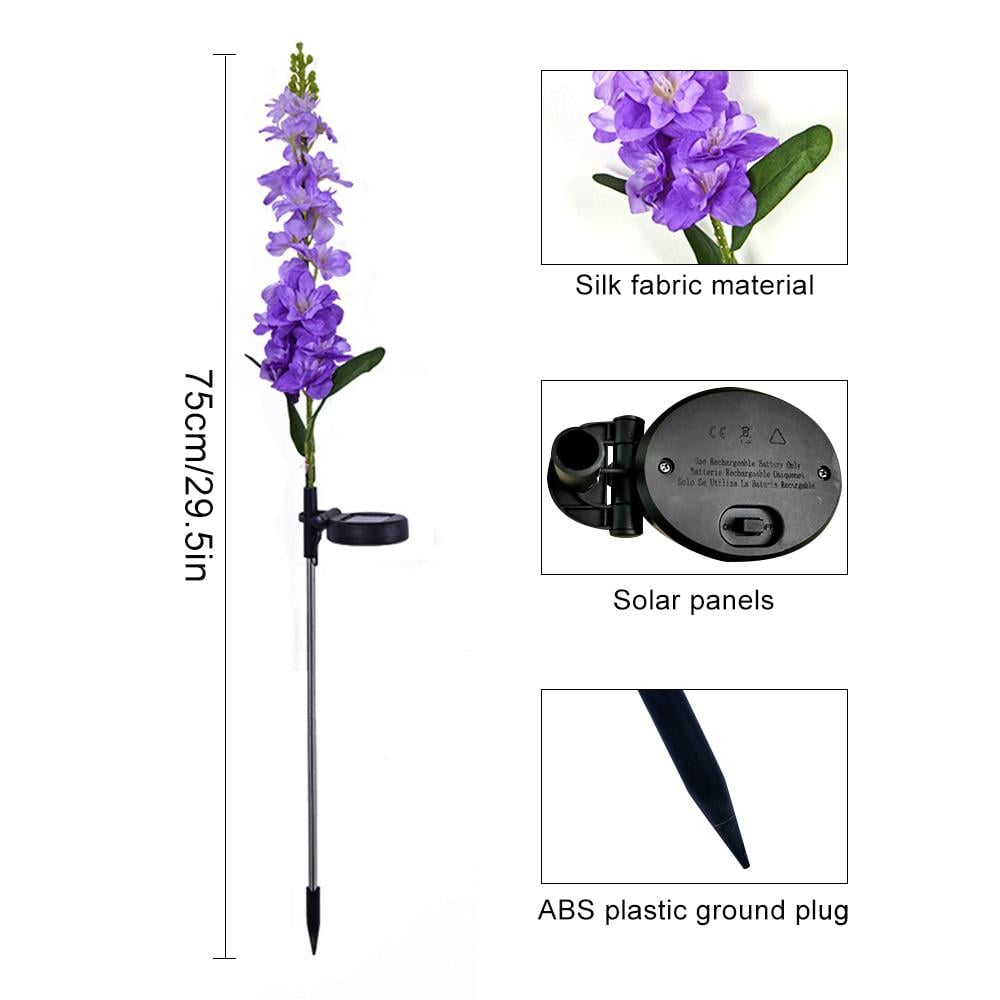 Outdoor Solar Violet Flower Lights