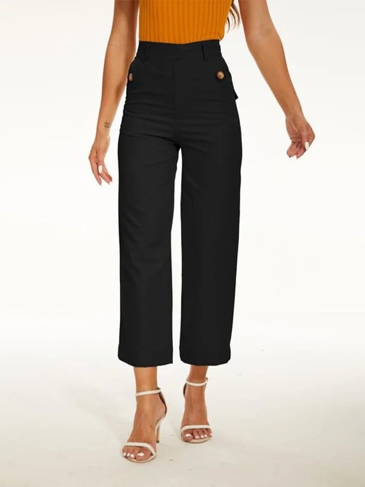 😍Last day! 💥Special sale -Tummy Control Twill Cropped Wide Leg Pant