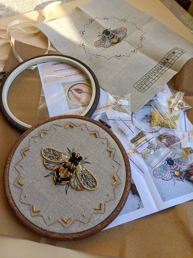 Insect Bead Embroidery DIY Craft Kit