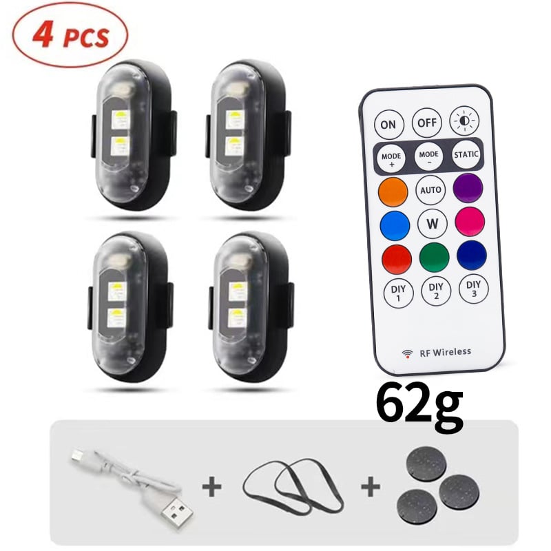 Colorful Car LED Light, Wireless Remote Control LED Strobe Light