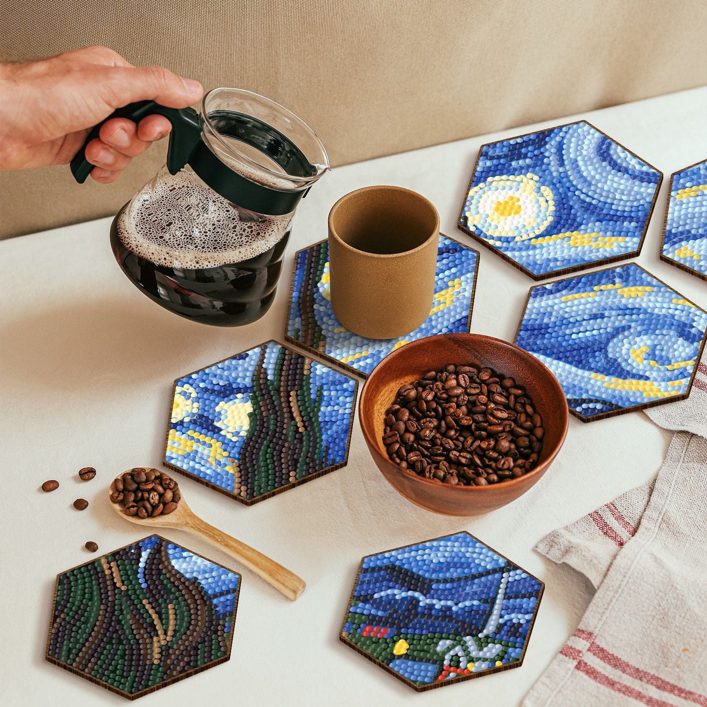 💖Stackable DIY Honeycomb Shape Cup Mat