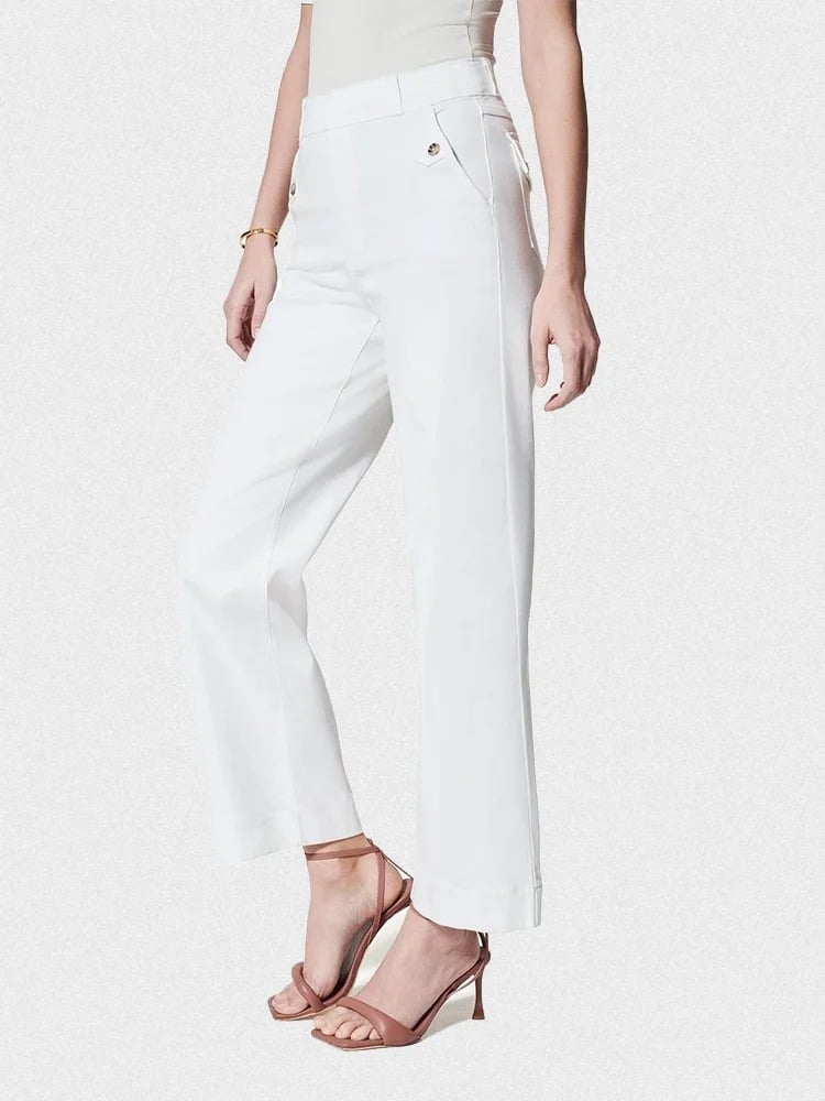 😍Last day! 💥Special sale -Tummy Control Twill Cropped Wide Leg Pant