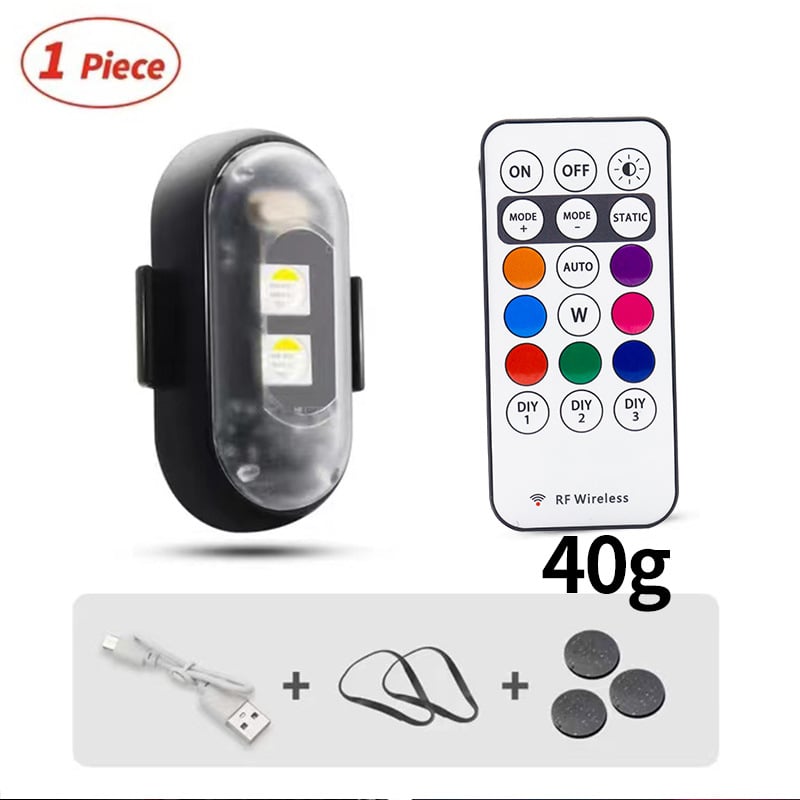 Colorful Car LED Light, Wireless Remote Control LED Strobe Light