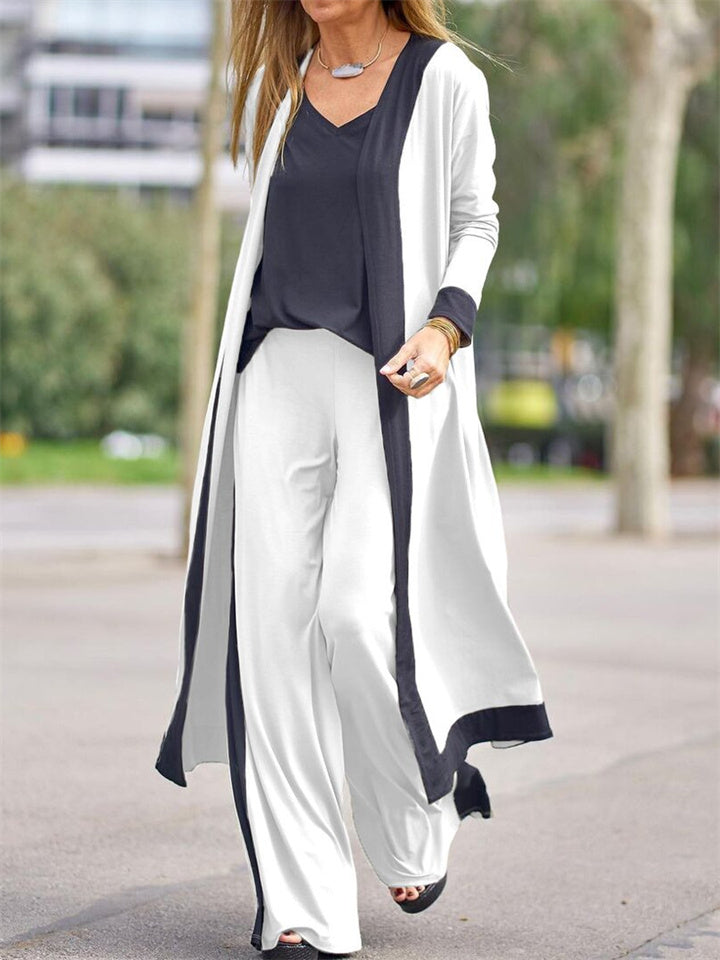 🔥 Stylish Casual Womenswear 💖 3 Piece Set (Soft Vest, Long Sleeve Cardigan Top + High Waisted Pants)