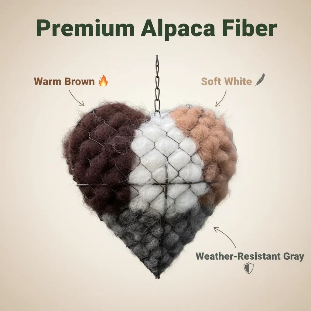 🕊️Handmade Alpaca Fiber Bird Nesting Heart 💕