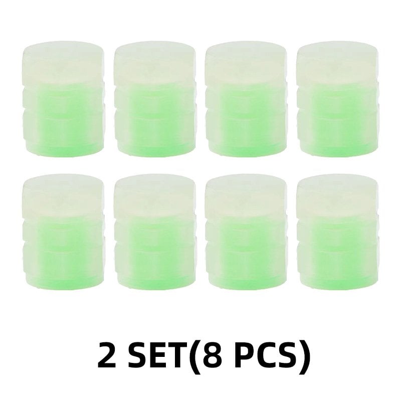 UNIVERSAL FLUORESCENT CAR TIRE VALVE CAPS 4PCS