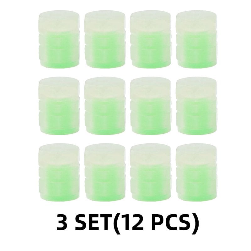 UNIVERSAL FLUORESCENT CAR TIRE VALVE CAPS 4PCS