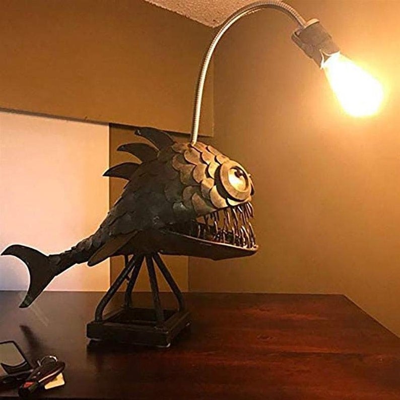 🐟🐟Angler Fish Lamp-Best Home Decor Custom Art🔥🔥