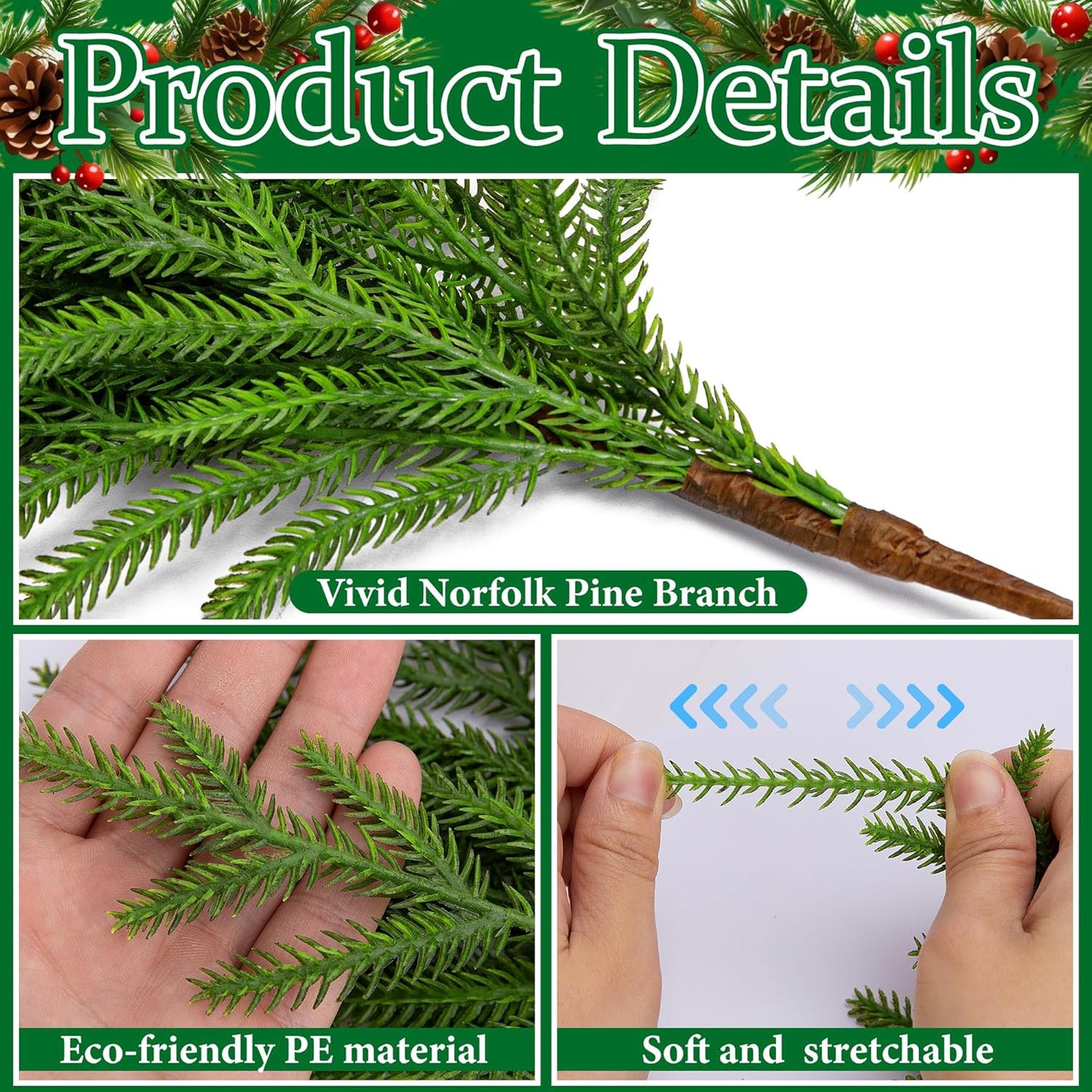 🔥Only $7.99🔥The Best Holiday Greenery - Realistic Norfolk Pine Stems