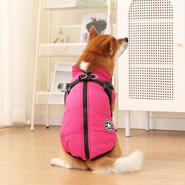 🔥Specially designed for pets🔥 Waterproof winter jacket with built-in harness