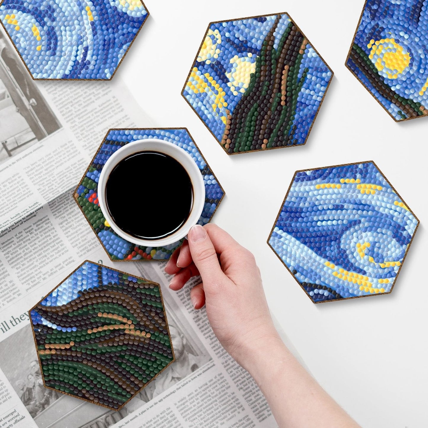 💖Stackable DIY Honeycomb Shape Cup Mat