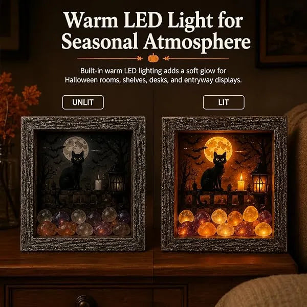 💡DIY 3D Light-Up Halloween Shadow Box Kit🎃