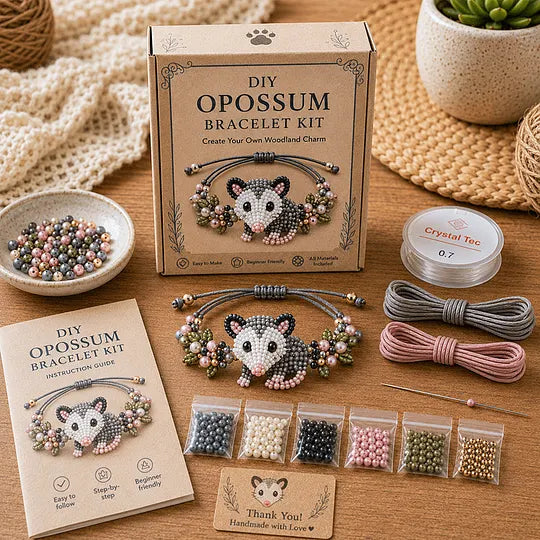 🐰🐙 DIY Animal-Themed Beaded Bracelet Making Kit – A Creative DIY Set for Beginners