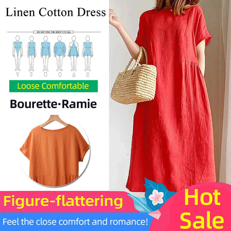 🔥HOT SALE🔥 Japanese Style Linen Cotton Dress(50%OFF)