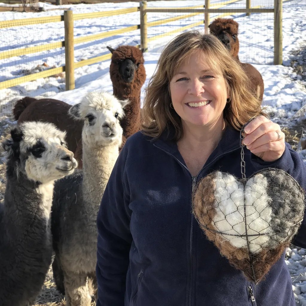 🕊️Handmade Alpaca Fiber Bird Nesting Heart 💕