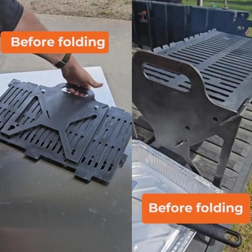 🏆 50K+ SOLD! – Almost Gone💥Slot Grill - Collapsible BBQ Grill for Easy Storage Steel