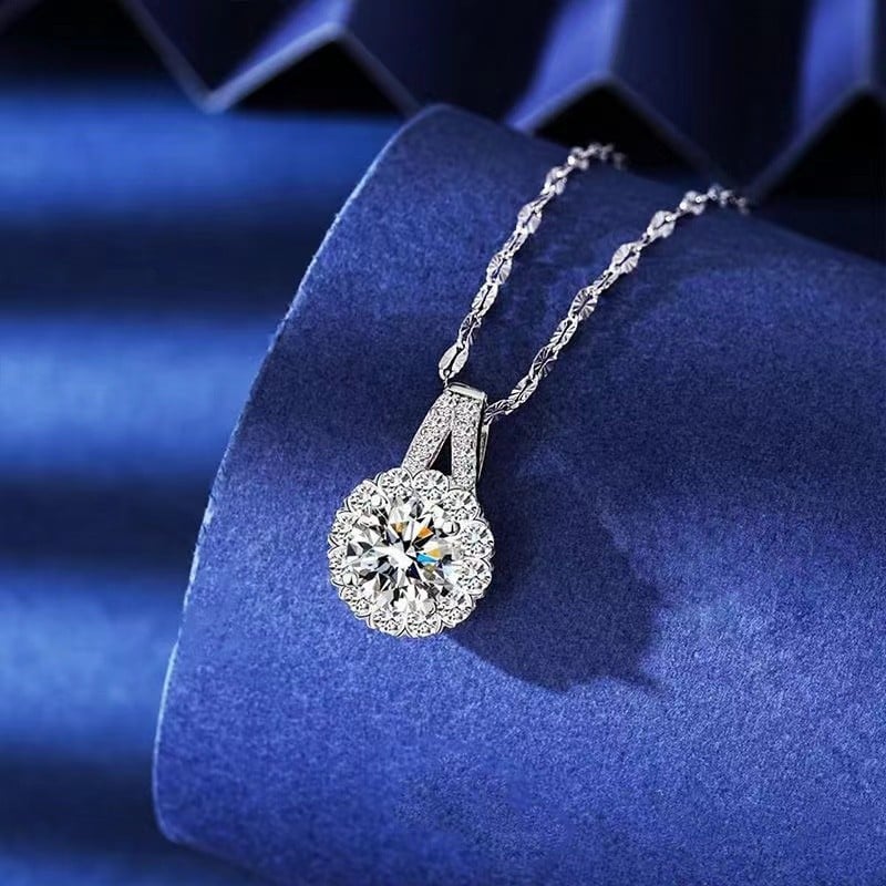 🔥🔥S925 Sterling Silver zircon Sunflower Pendant Necklace