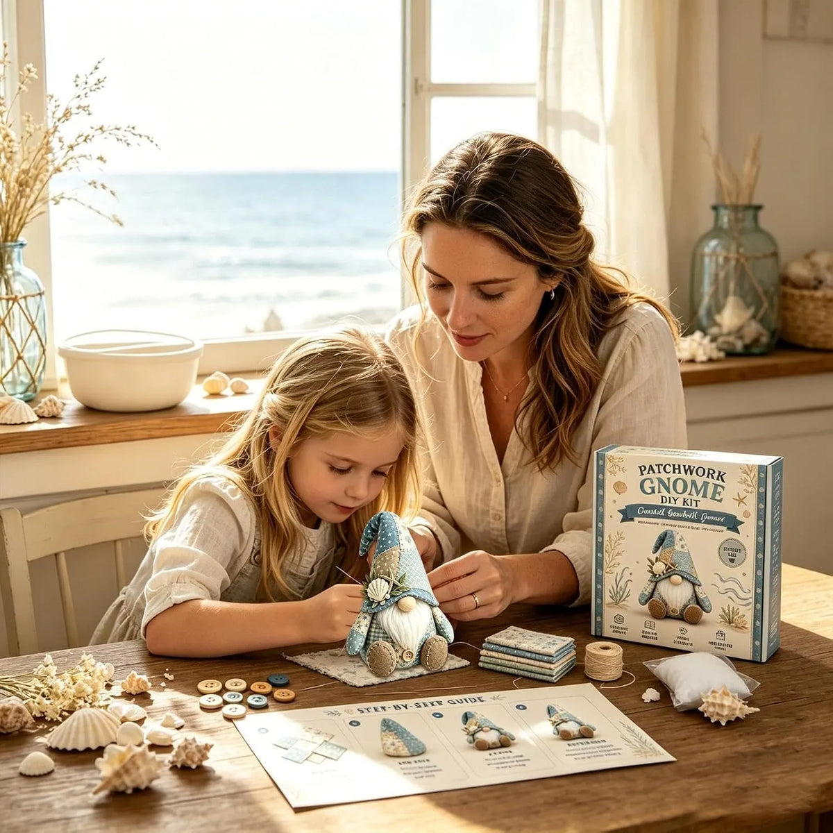 🧵🥇Patchwork-Style Gnome DIY Kit – Create Your Own Adorable Animals