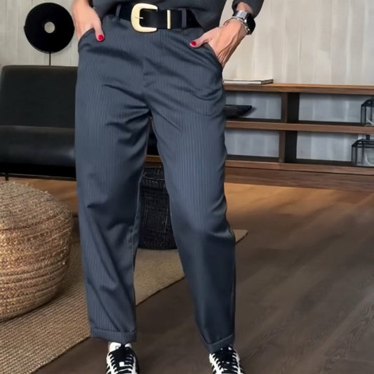 🔥Women's High Waist Casual Straight Blazer Pants🍃