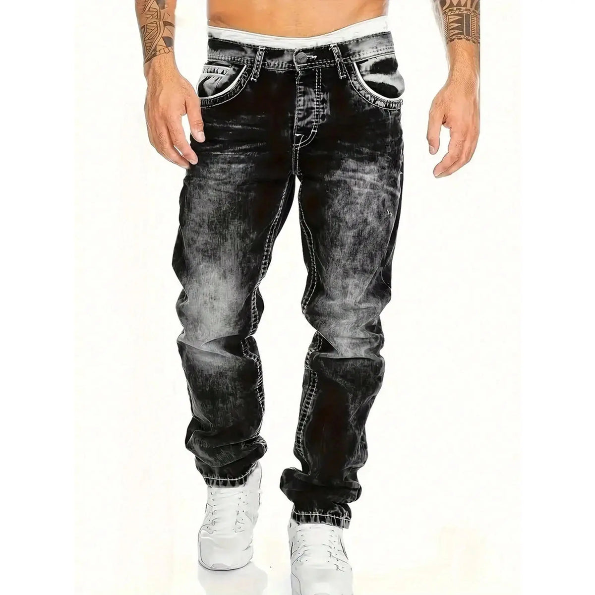 Men's Fashion Creative Stretch Denim Jeans